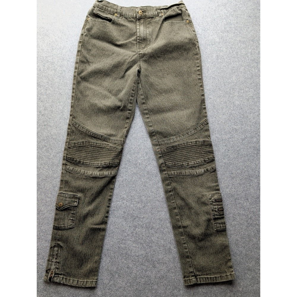 DG2 by Diane Gilman Moto-style jeans, Size 10T Virtual Stretch Biker/ Cargo Moto